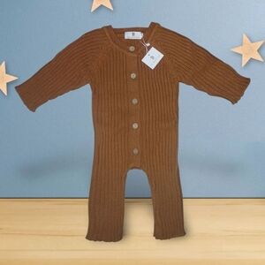 Brown Knit Kids One Piece